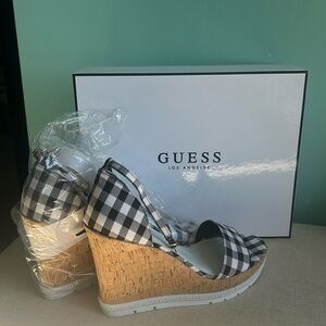 Buffalo check heels from Guess. Brand new. Never worn. With tags.